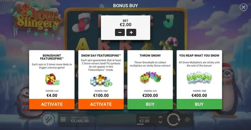 Snow Slingers бонус